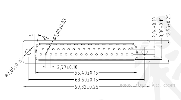 DB-37公黑色半金傳統(tǒng)焊線式3