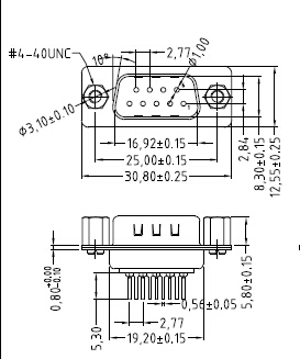 DP-09MK半金前鉚空心螺母6.0、接插頭3