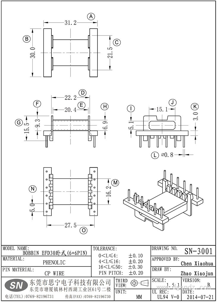 SN-3001 EFD30臥式(6+6PIN)