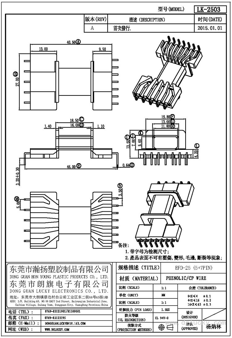 LK-2503 EFD-25臥式(5+7PIN)