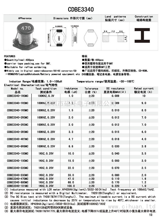 CDBE3340貼片功率電感 
