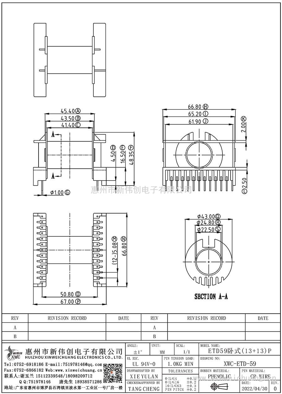 XWC-ETD-59/ETD59臥式(13+13)P