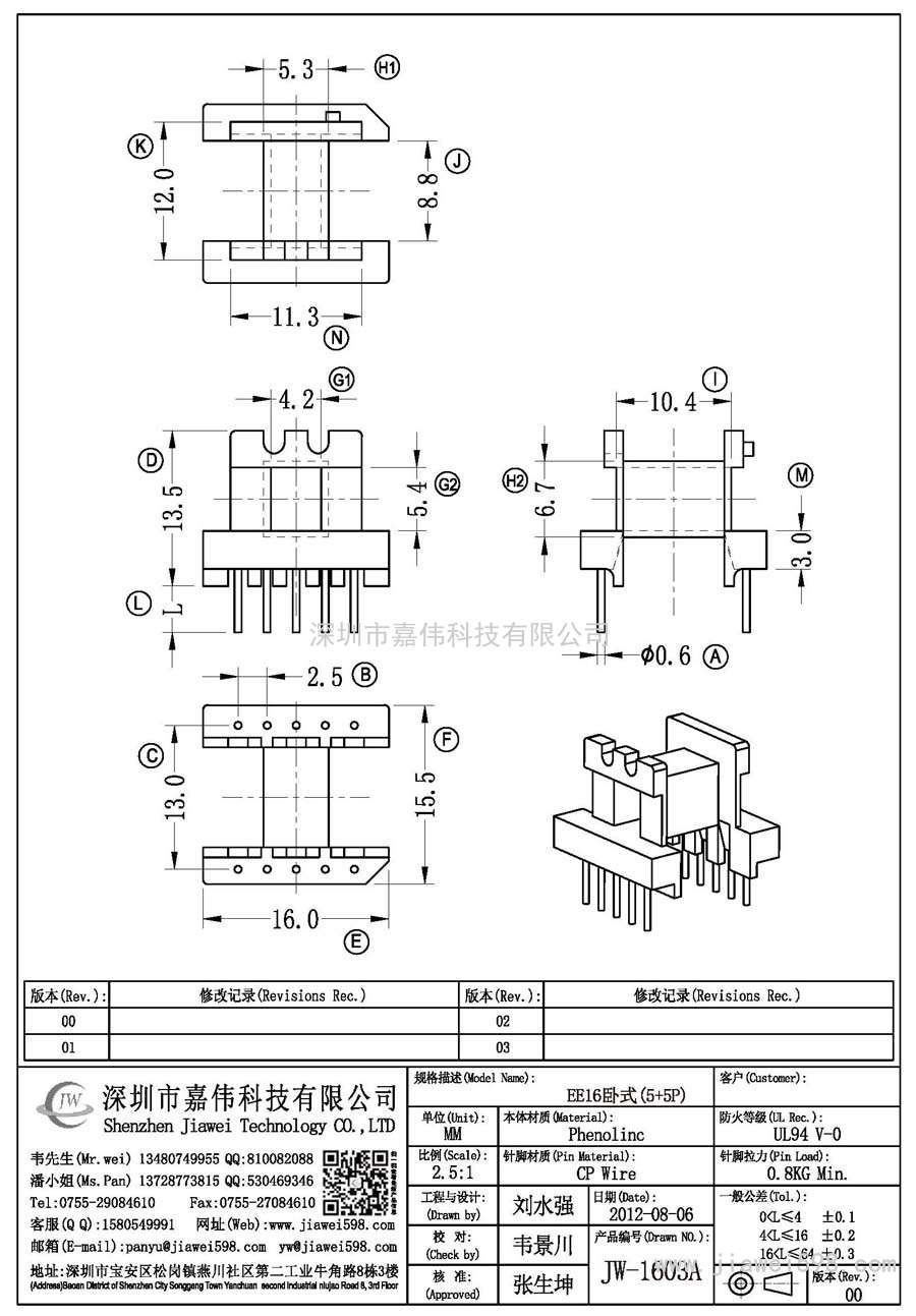 JW-1603A/EE16臥式(5+5P)