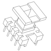 HXB-EI1602-2 EE16 帶擋墻立式5+5針