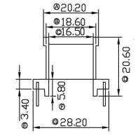 金達(dá)成-ER-2812 ER28臥式(6+6)P 針徑 Φ0.8 排距 25.0 腳距 5.0